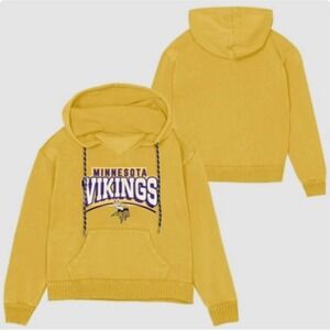 Minnesota Vikings NFL Teens Apparel Hoodie Yellow Vintage Look NEW Teens - S 3/5